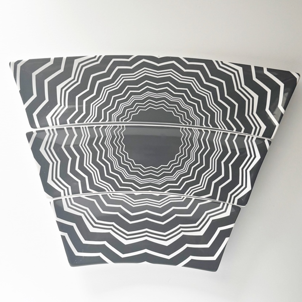 Missoni for Target Appetizer Plates Black White Geometric 3 pc Ceramic Dishes